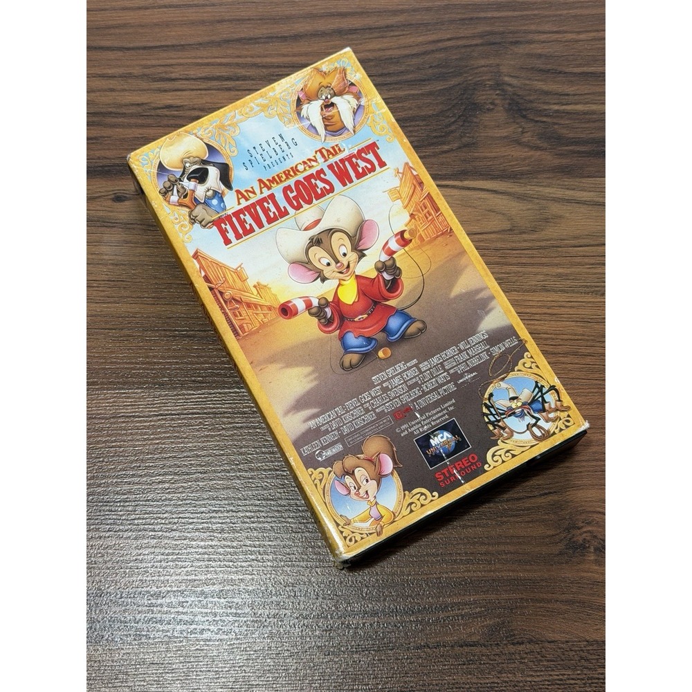 An American Tail Fievel Goes West  1991 VHS Steven Spielberg Family Tested Good